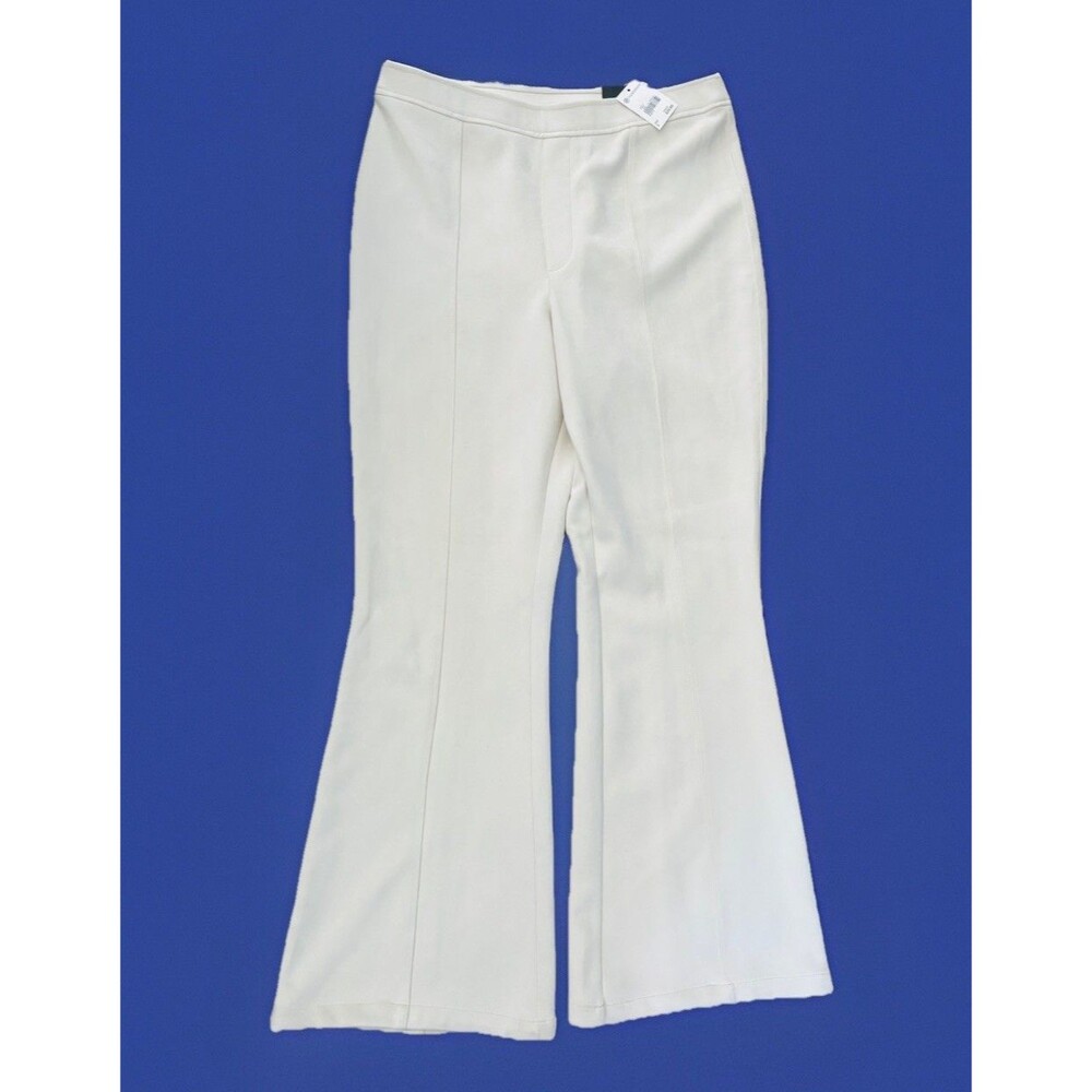 Versona Ivory Velvety Flare Pants Women’s Large NWT Pull On Stretch Cream